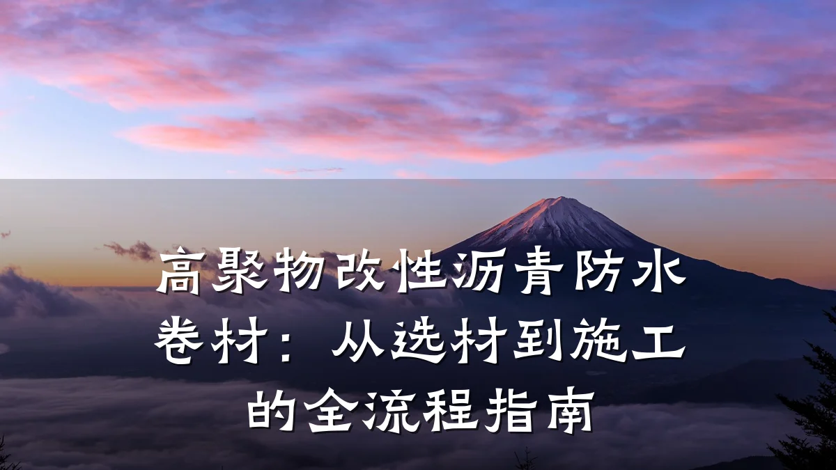 高聚物改性沥青防水卷材：从选材到施工的全流程指南