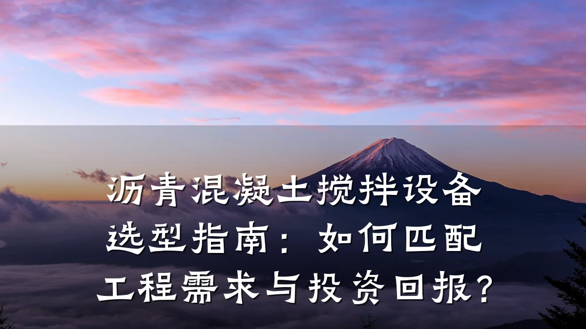 沥青混凝土搅拌设备选型指南：如何匹配工程需求与投资回报？