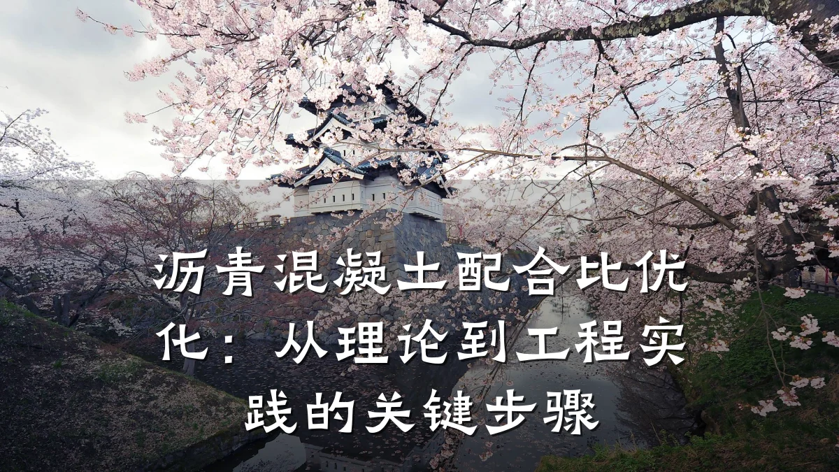 沥青混凝土配合比优化:从理论到工程实践的关键步骤