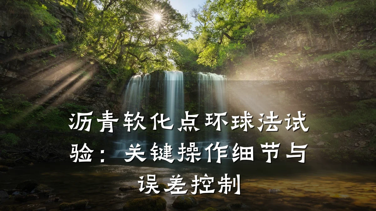 沥青软化点环球法试验：关键操作细节与误差控制