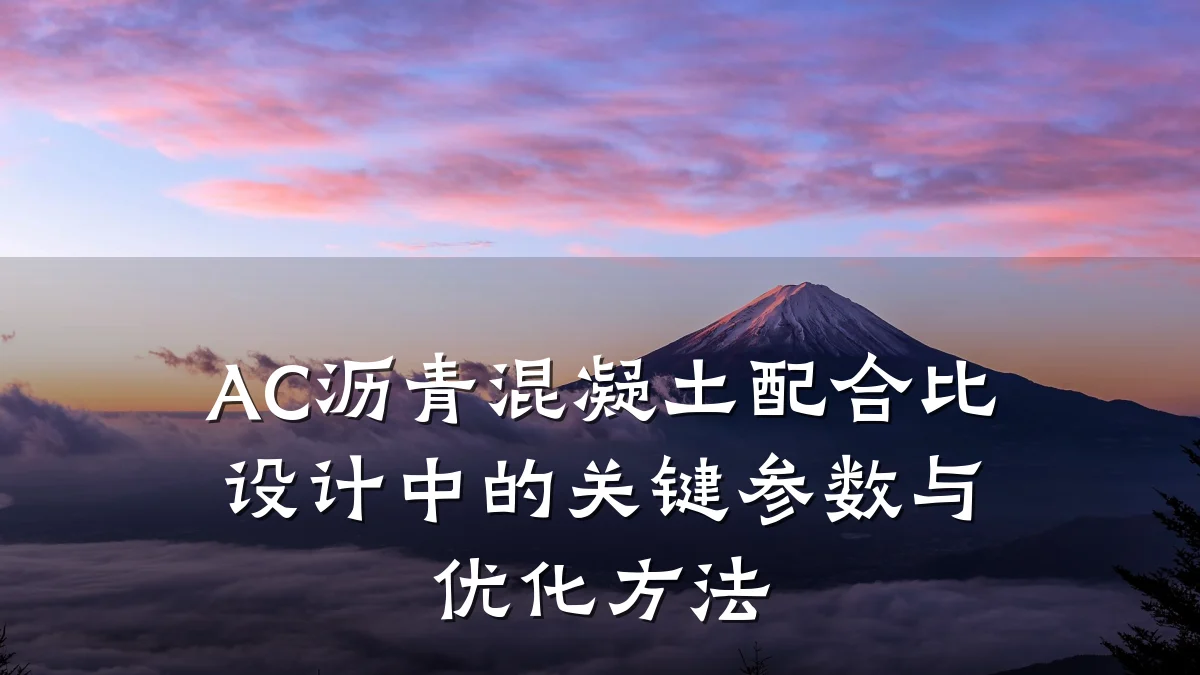 AC沥青混凝土配合比设计中的关键参数与优化方法