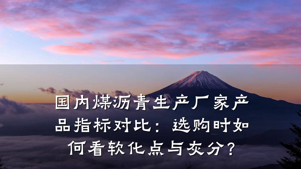 国内煤沥青生产厂家产品指标对比：选购时如何看软化点与灰分？