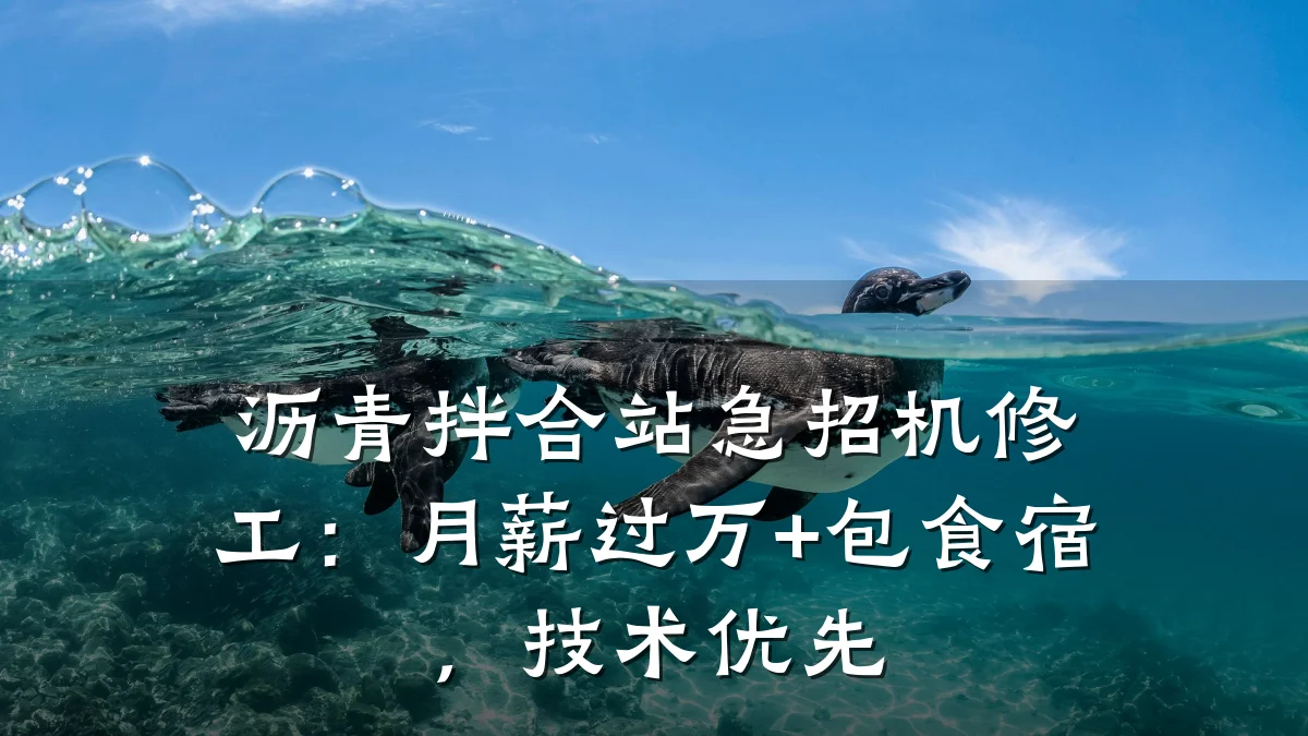 沥青拌合站急招机修工：月薪过万+包食宿，技术优先