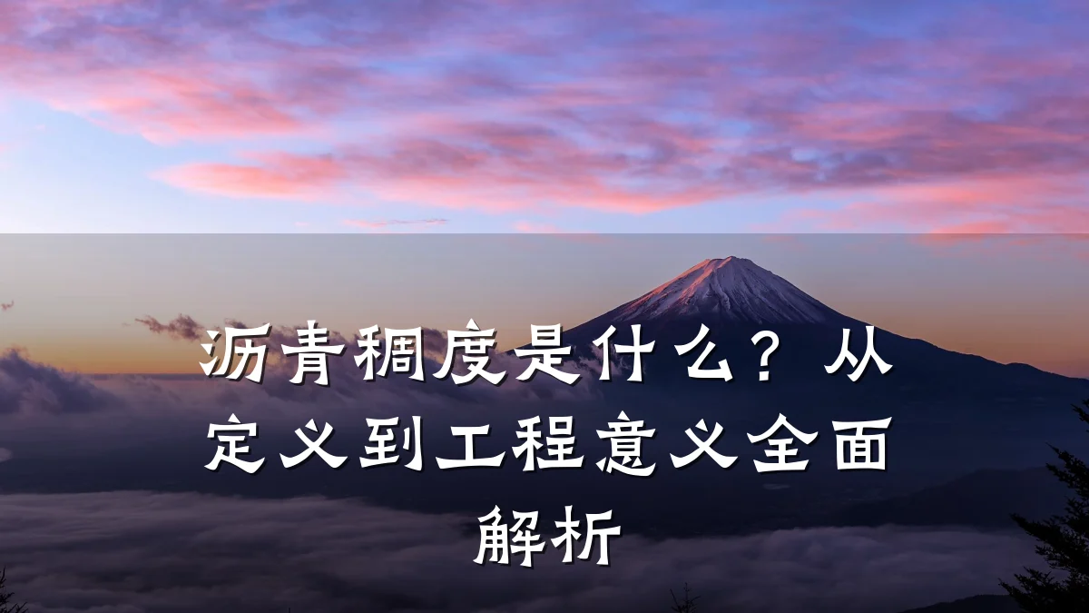 沥青稠度是什么？从定义到工程意义全面解析