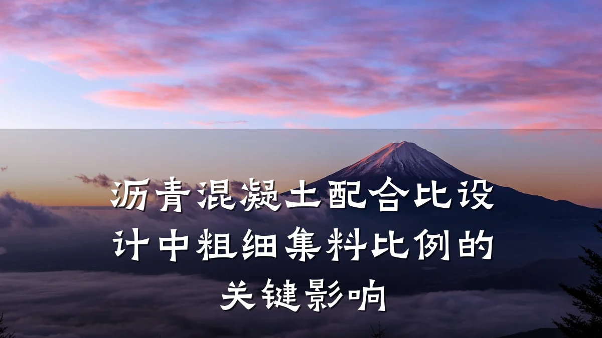 沥青混凝土配合比设计中粗细集料比例的关键影响