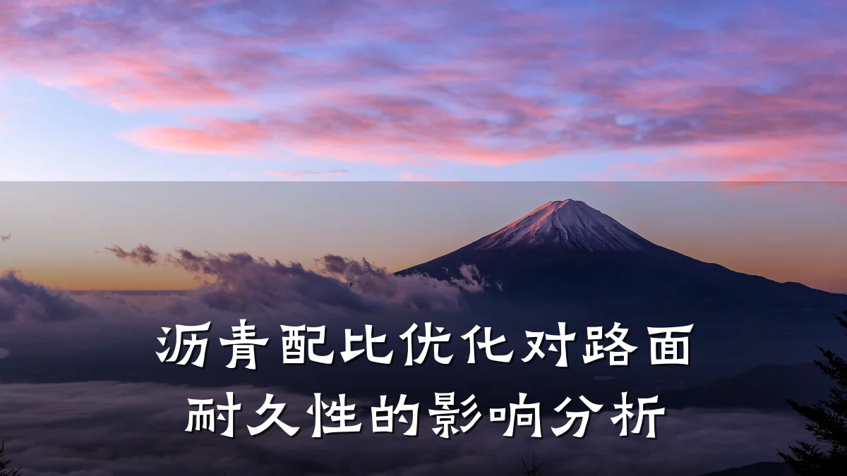 沥青配比优化对路面耐久性的影响分析
