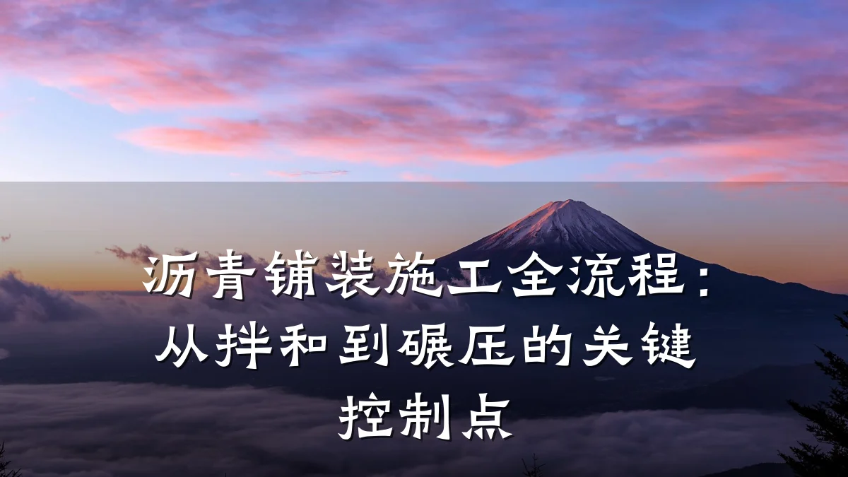 沥青铺装施工全流程：从拌和到碾压的关键控制点