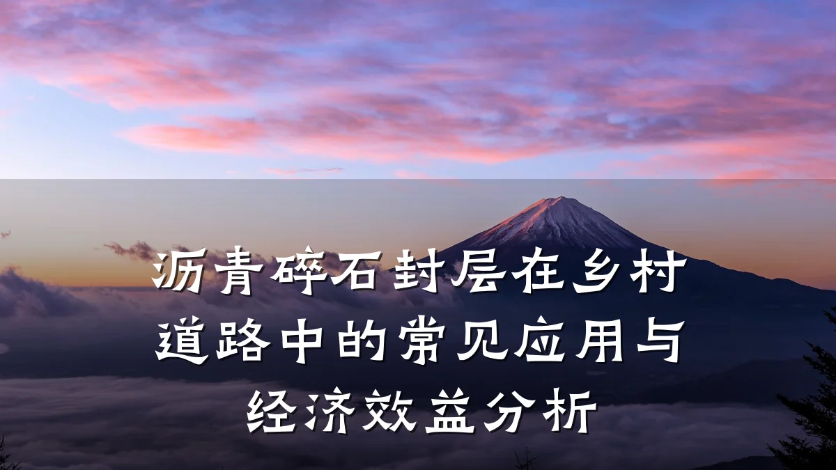 沥青碎石封层在乡村道路中的常见应用与经济效益分析