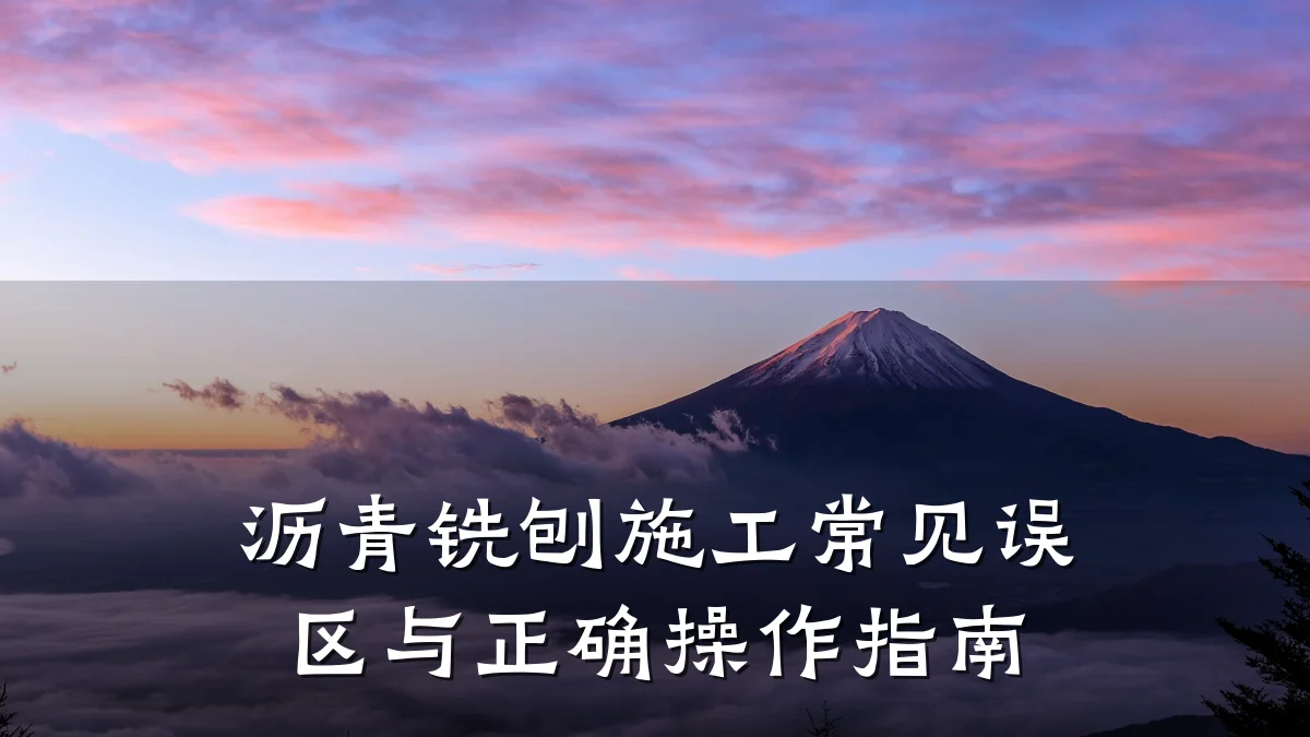 沥青铣刨施工常见误区与正确操作指南