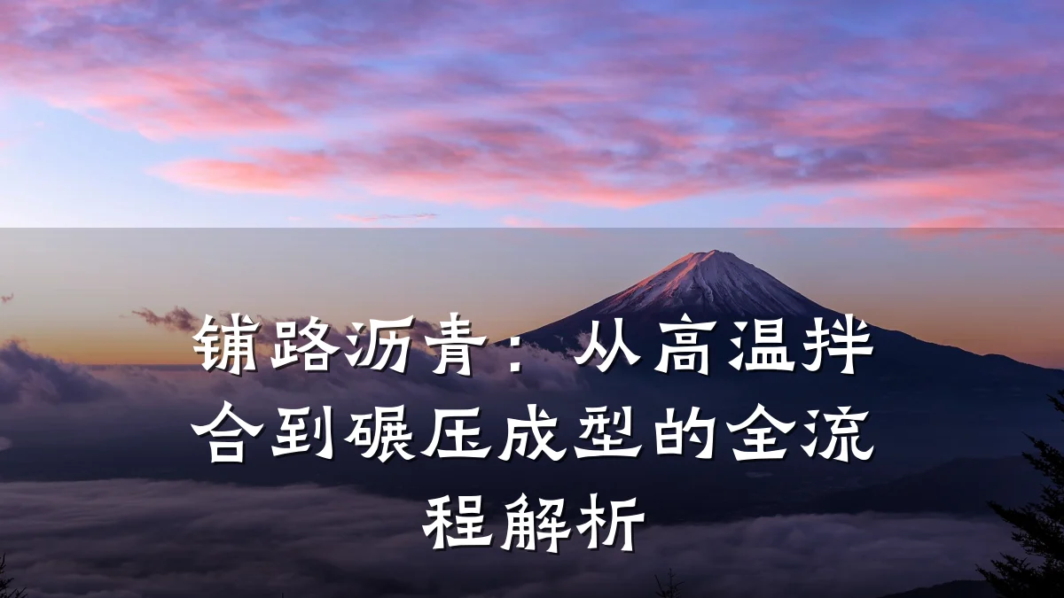 铺路沥青：从高温拌合到碾压成型的全流程解析