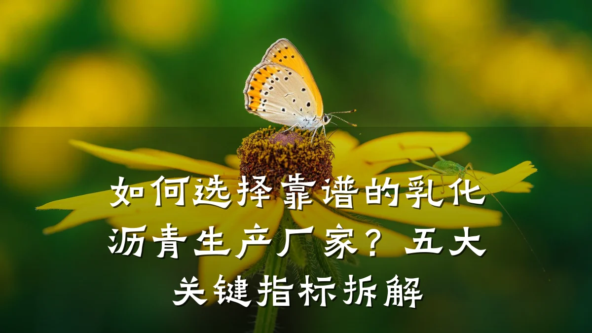如何选择靠谱的乳化沥青生产厂家？五大关键指标拆解