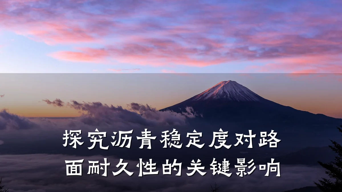 探究沥青稳定度对路面耐久性的关键影响