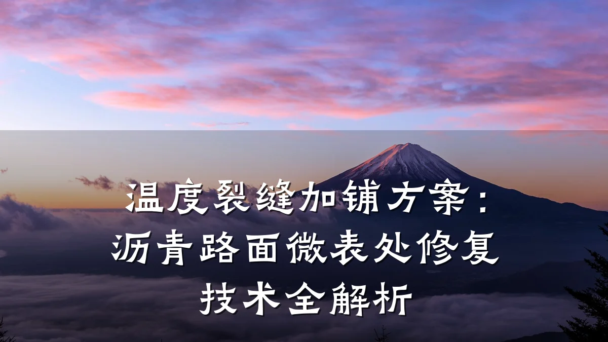 温度裂缝加铺方案：沥青路面微表处修复技术全解析