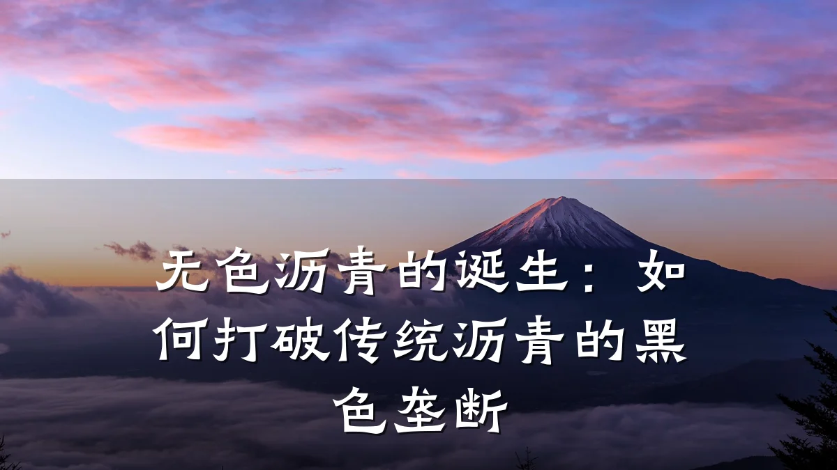 无色沥青的诞生:如何打破传统沥青的黑色垄断