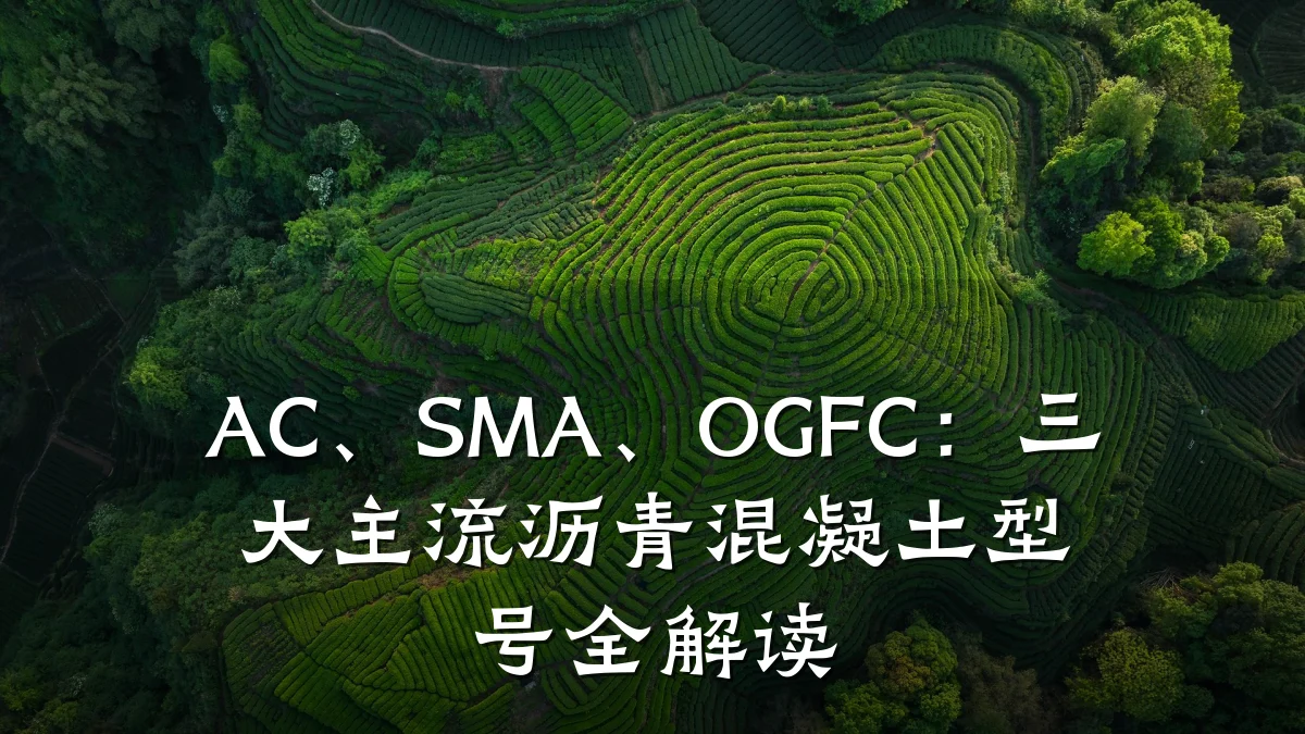 AC、SMA、OGFC：三大主流沥青混凝土型号全解读