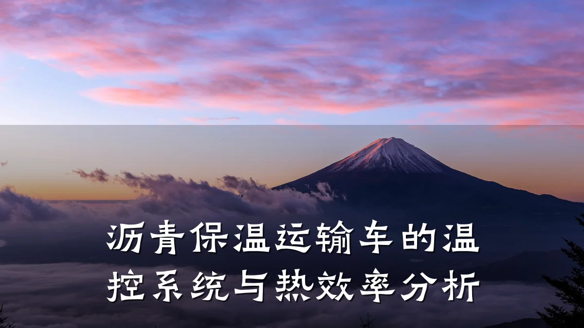 沥青保温运输车的温控系统与热效率分析
