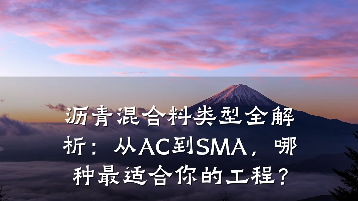 沥青混合料类型全解析:从AC到SMA,哪种最适合你的工程?