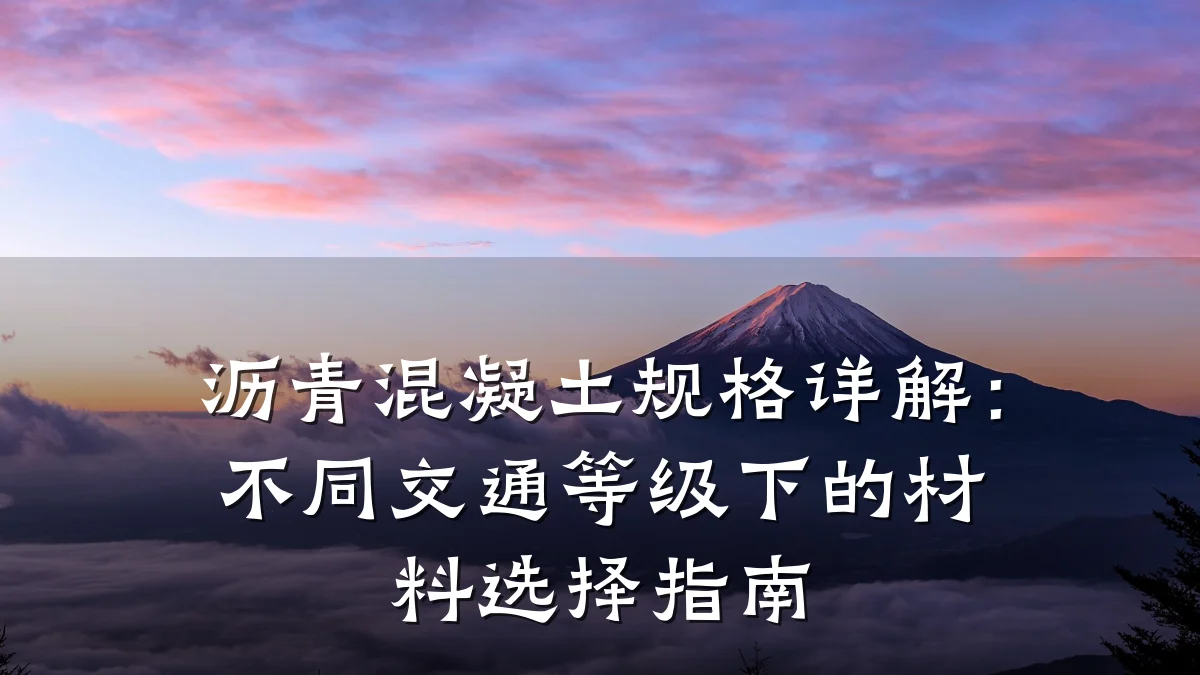 沥青混凝土规格详解：不同交通等级下的材料选择指南