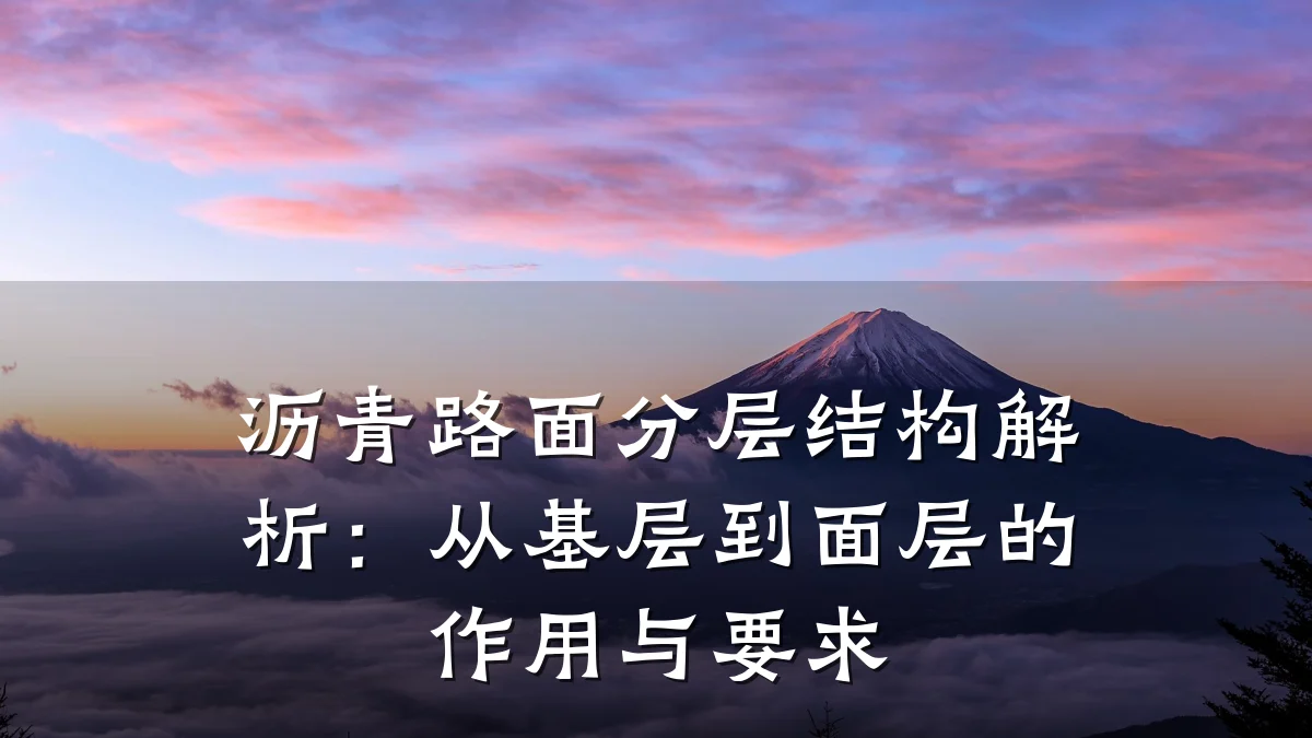 沥青路面分层结构解析：从基层到面层的作用与要求