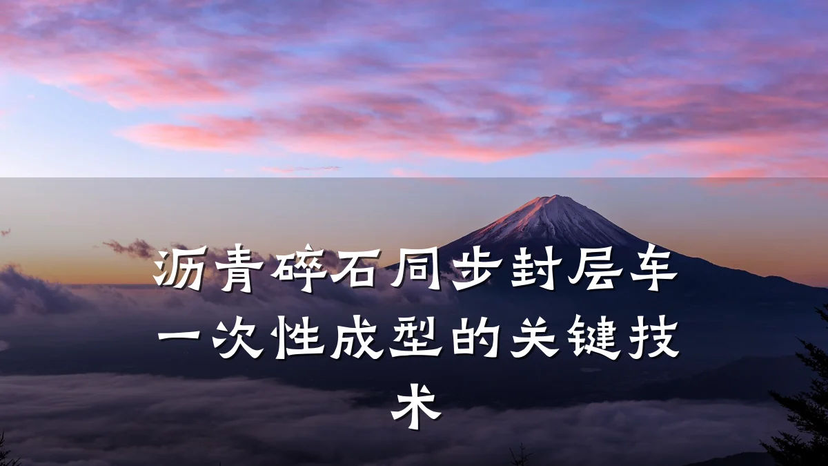 沥青碎石同步封层车一次性成型的关键技术