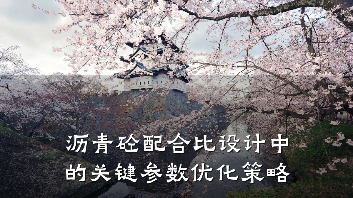 沥青砼配合比设计中的关键参数优化策略