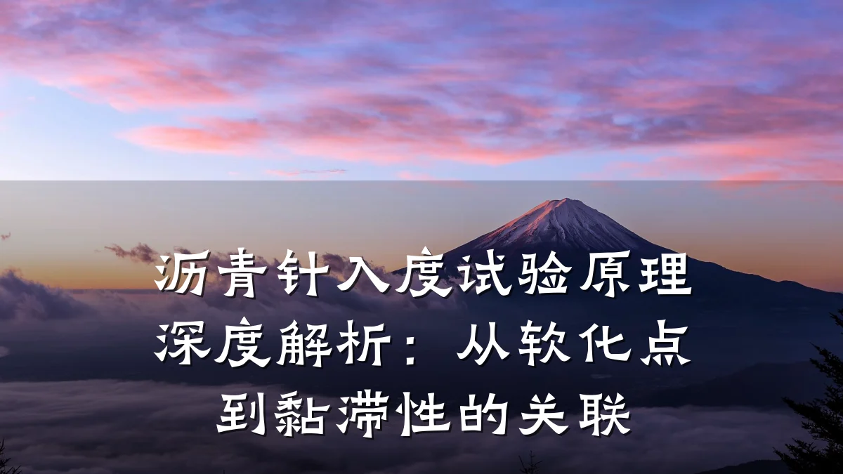 沥青针入度试验原理深度解析:从软化点到黏滞性的关联