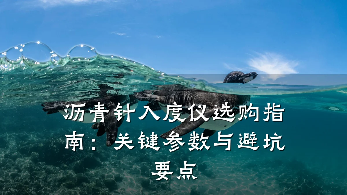 沥青针入度仪选购指南：关键参数与避坑要点