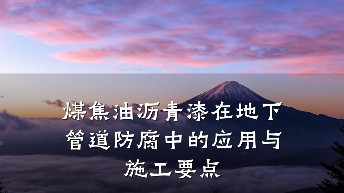 煤焦油沥青漆在地下管道防腐中的应用与施工要点