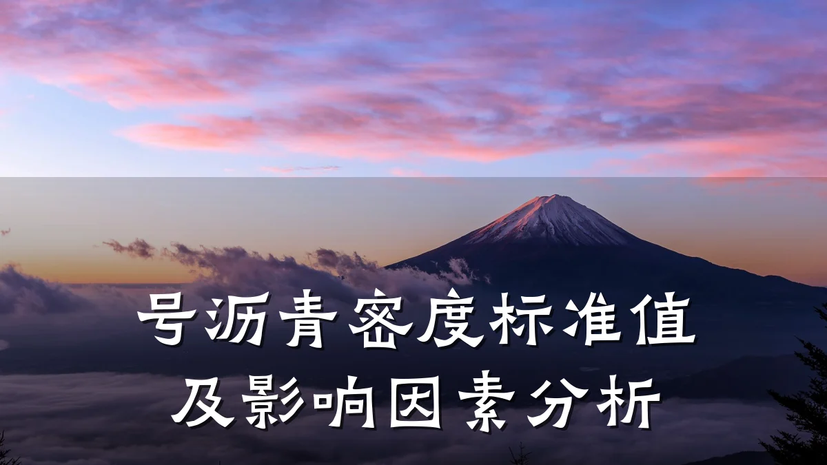 号沥青密度标准值及影响因素分析