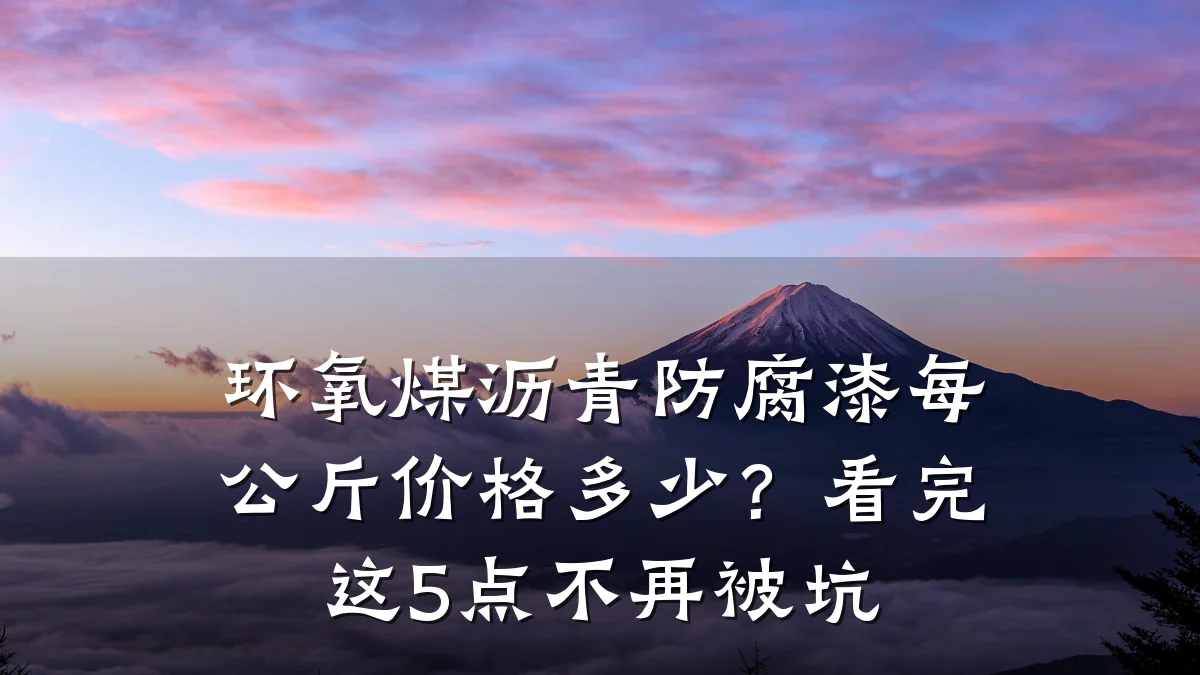环氧煤沥青防腐漆每公斤价格多少？看完这5点不再被坑