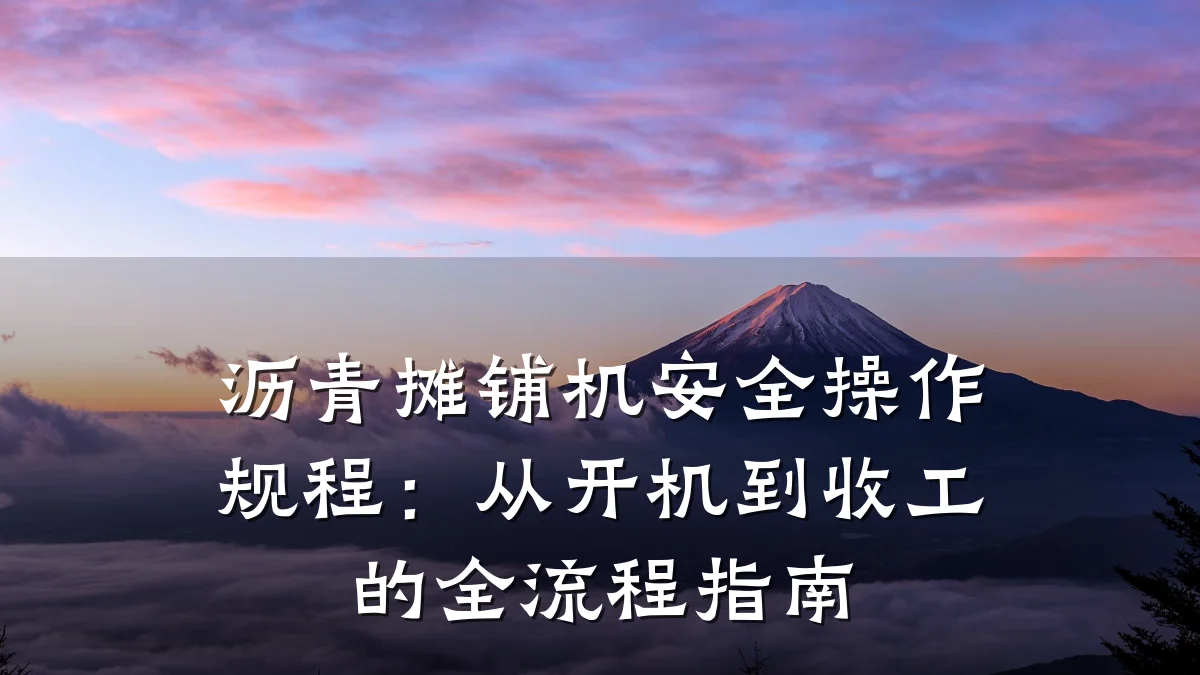 沥青摊铺机安全操作规程：从开机到收工的全流程指南