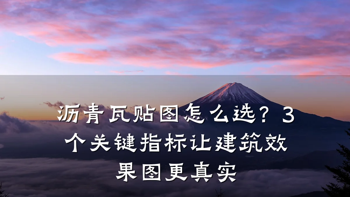 沥青瓦贴图怎么选？3个关键指标让建筑效果图更真实