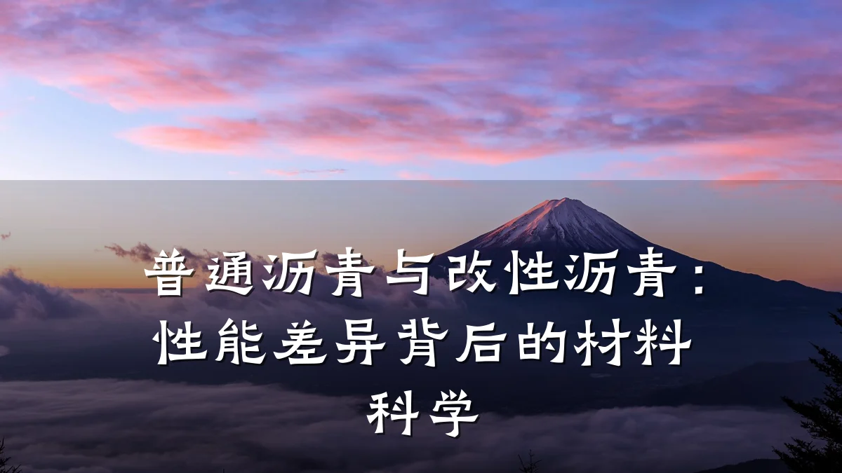 普通沥青与改性沥青：性能差异背后的材料科学
