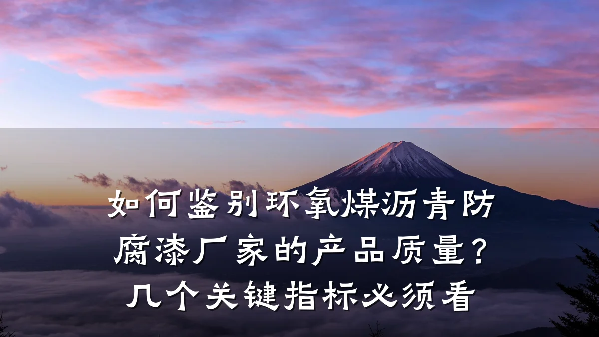 如何鉴别环氧煤沥青防腐漆厂家的产品质量？几个关键指标必须看
