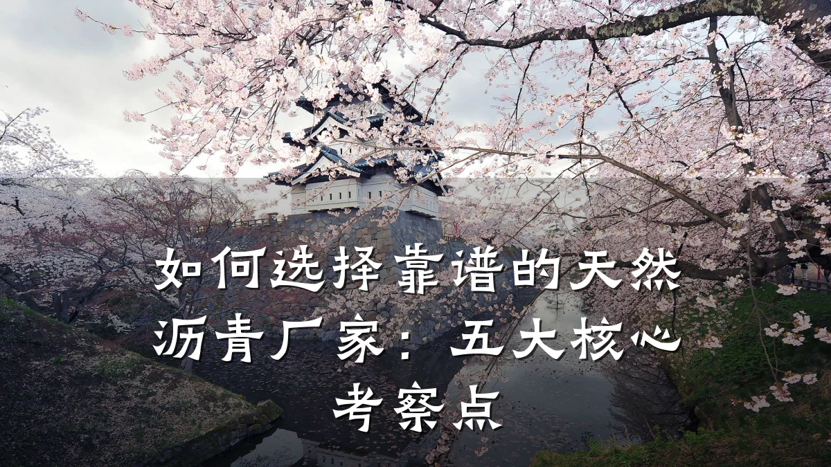 如何选择靠谱的天然沥青厂家：五大核心考察点