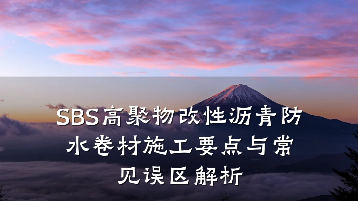 SBS高聚物改性沥青防水卷材施工要点与常见误区解析