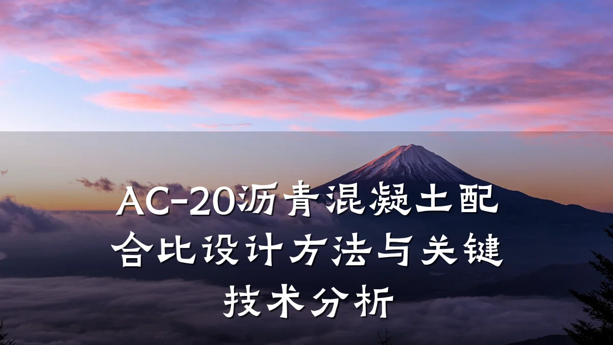 AC-20沥青混凝土配合比设计方法与关键技术分析