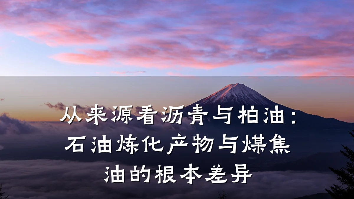 从来源看沥青与柏油：石油炼化产物与煤焦油的根本差异