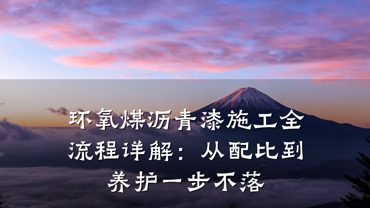 环氧煤沥青漆施工全流程详解:从配比到养护一步不落