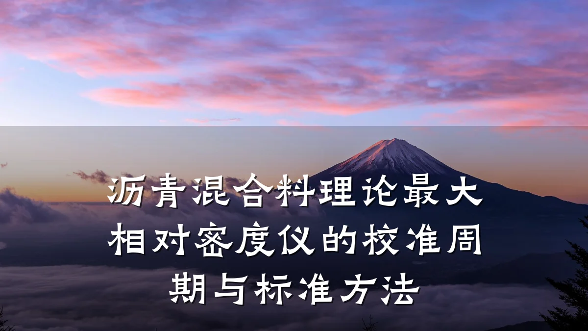 沥青混合料理论最大相对密度仪的校准周期与标准方法