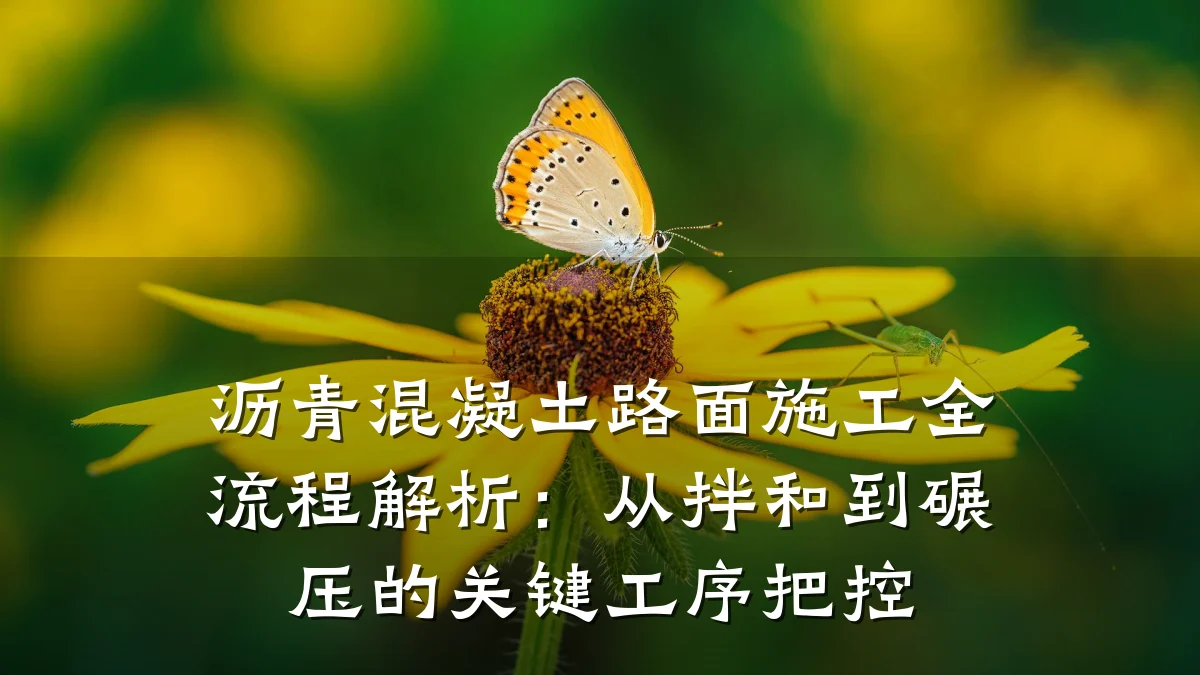 沥青混凝土路面施工全流程解析：从拌和到碾压的关键工序把控