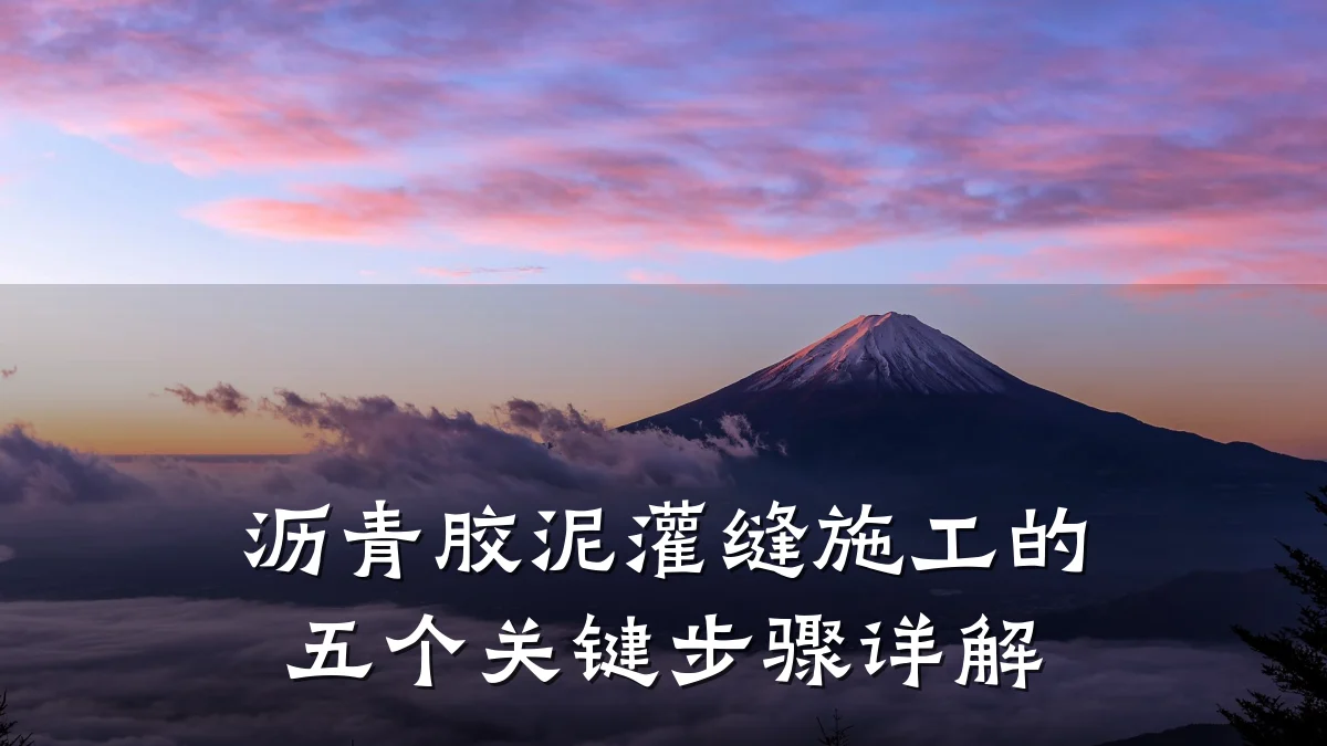 沥青胶泥灌缝施工的五个关键步骤详解