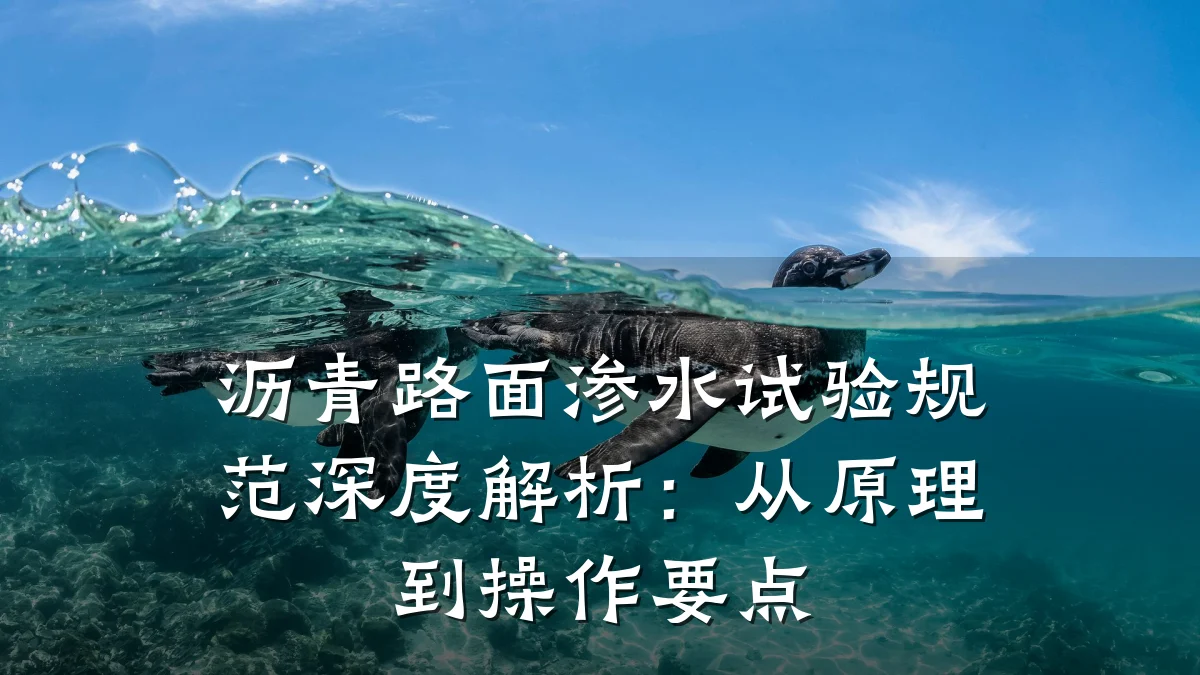 沥青路面渗水试验规范深度解析：从原理到操作要点