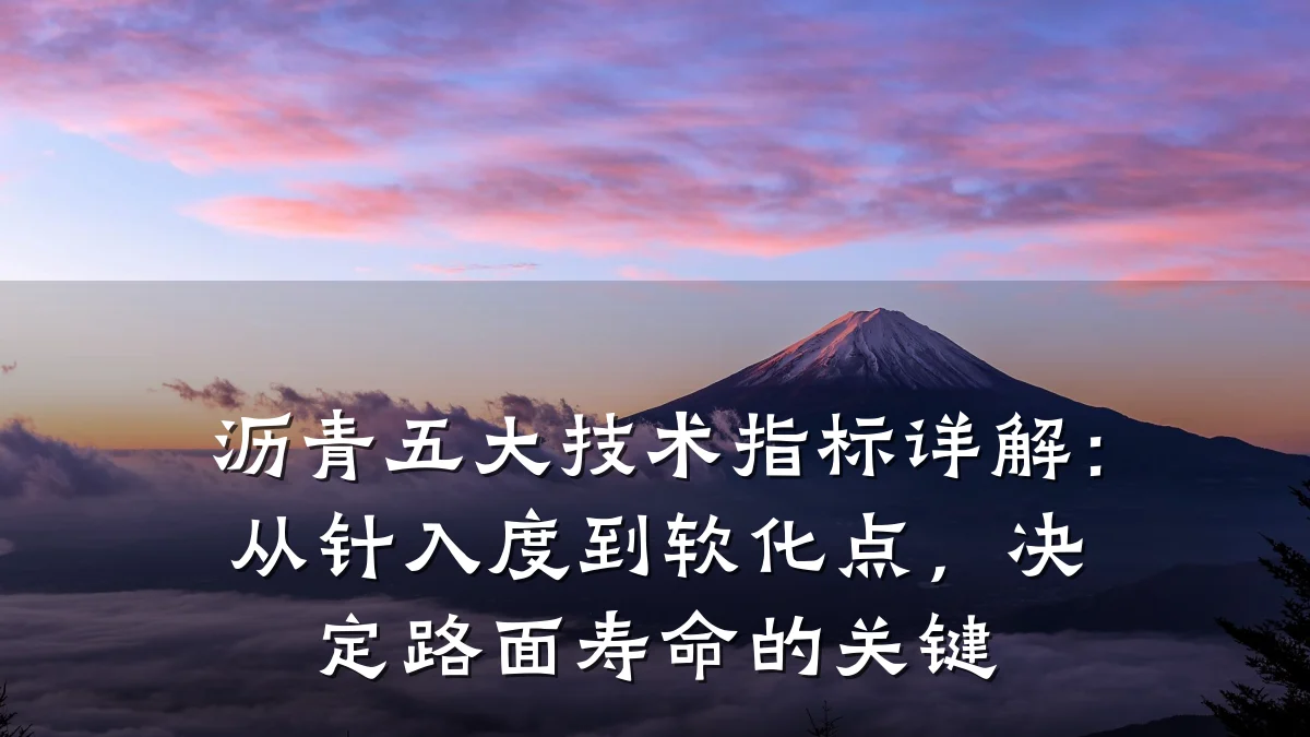 沥青五大技术指标详解：从针入度到软化点，决定路面寿命的关键