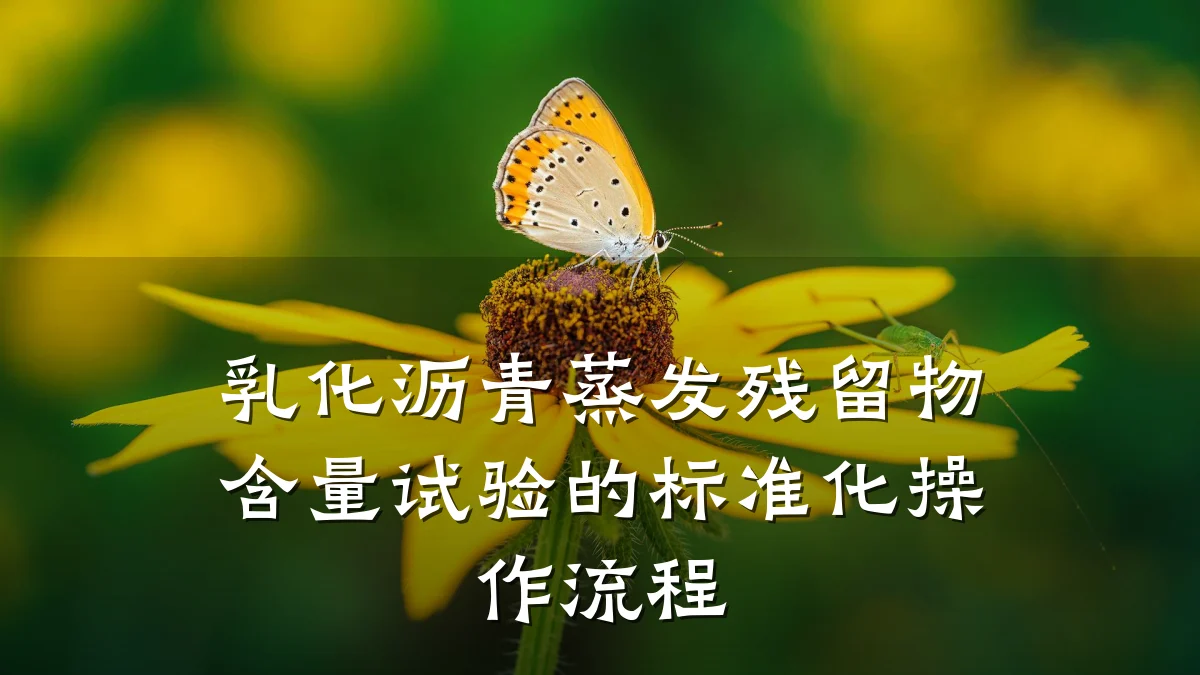 乳化沥青蒸发残留物含量试验的标准化操作流程