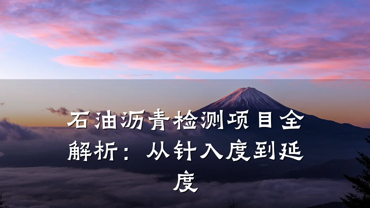 石油沥青检测项目全解析：从针入度到延度