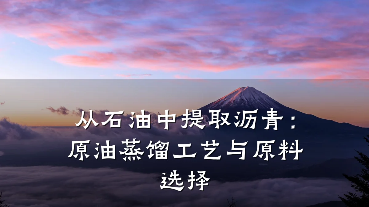 从石油中提取沥青：原油蒸馏工艺与原料选择