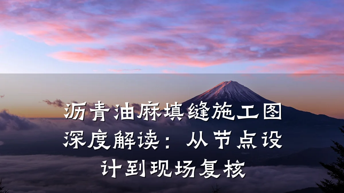 沥青油麻填缝施工图深度解读:从节点设计到现场复核
